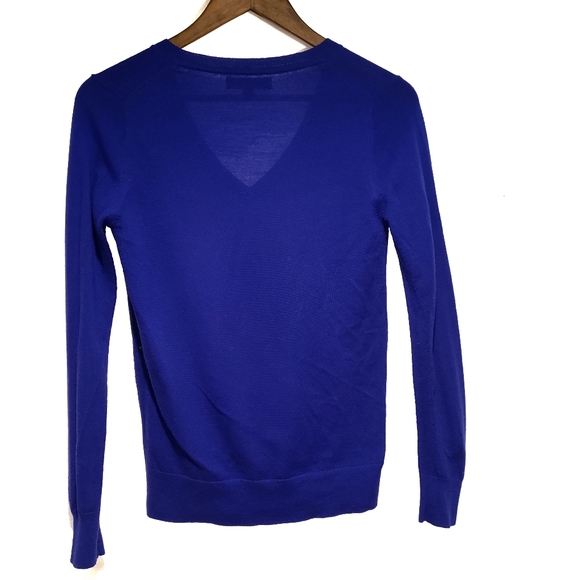 Banana Republic Colbalt Blue Merino Wool Vneck Sweater - Picture 2 of 4